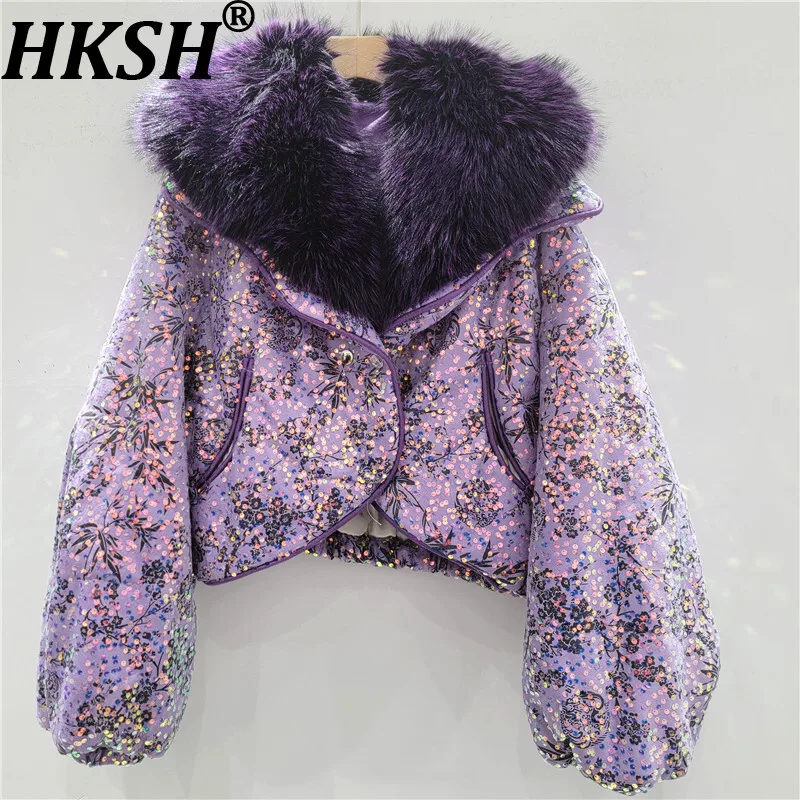 HKSH Autumn Winter New Women Shiny Stylish Detachable Large Fur Collar Padded Coat Lantern Sleeve Trend Short Thick Warm HK10038
HKSH Autumn Winter New Women Shiny Stylish Detachable Large Fur Collar Padded Coat Lantern Sleeve Trend Short Thick Warm HK10038