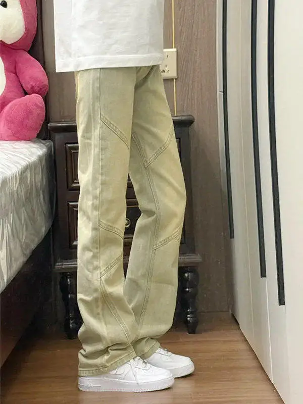 American Waed Patchwork Jeans Retro Deconstructed Design Straight Leg Men's Spring High Waist Lift Micro Flare Pants
American Waed Patchwork Jeans Retro Deconstructed Design Straight Leg Men's Spring High Waist Lift Micro Flare Pants