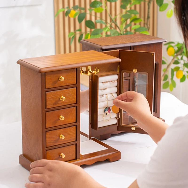 Retro Wooden Storage Box Jewelry Box 5-Layer Chinese Necklace Bracelet Ring Solid Wood Jewelry Box
Retro Wooden Storage Box Jewelry Box 5-Layer Chinese Necklace Bracelet Ring Solid Wood Jewelry Box