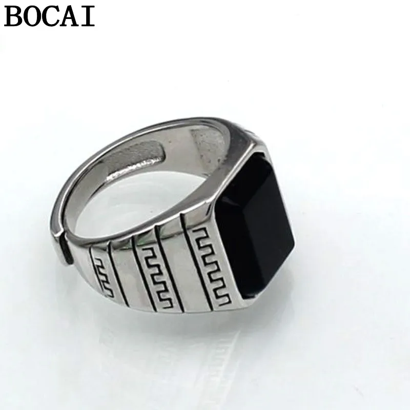 BOCAIS925 Sterling Silver Charms Rings for Men Women Retro Striped Pattern Inlaid Black Agate New Fashion Punk Jewelry Wholesale
BOCAIS925 Sterling Silver Charms Rings for Men Women Retro Striped Pattern Inlaid Black Agate New Fashion Punk Jewelry Wholesale