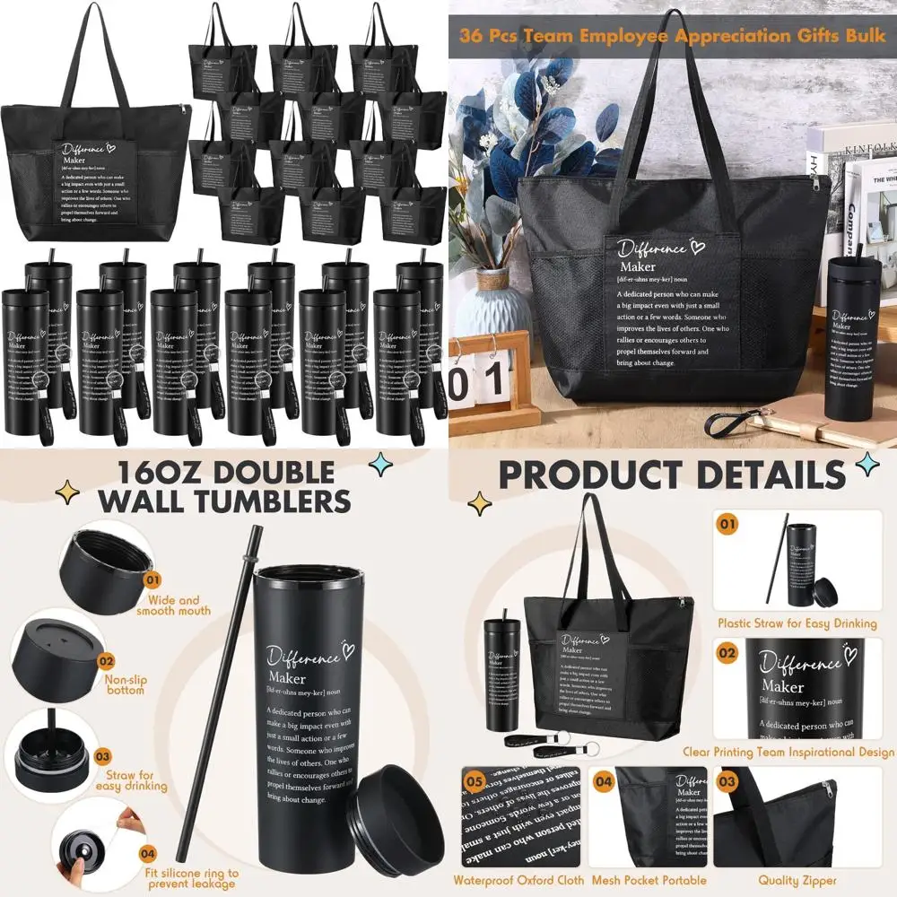 Bulk 36-Piece Team Appreciation Gifts: 16 Oz Large Inspirational Tote Cups, Employee Recognition Bags, and Keychains
Bulk 36-Piece Team Appreciation Gifts: 16 Oz Large Inspirational Tote Cups, Employee Recognition Bags, and Keychains