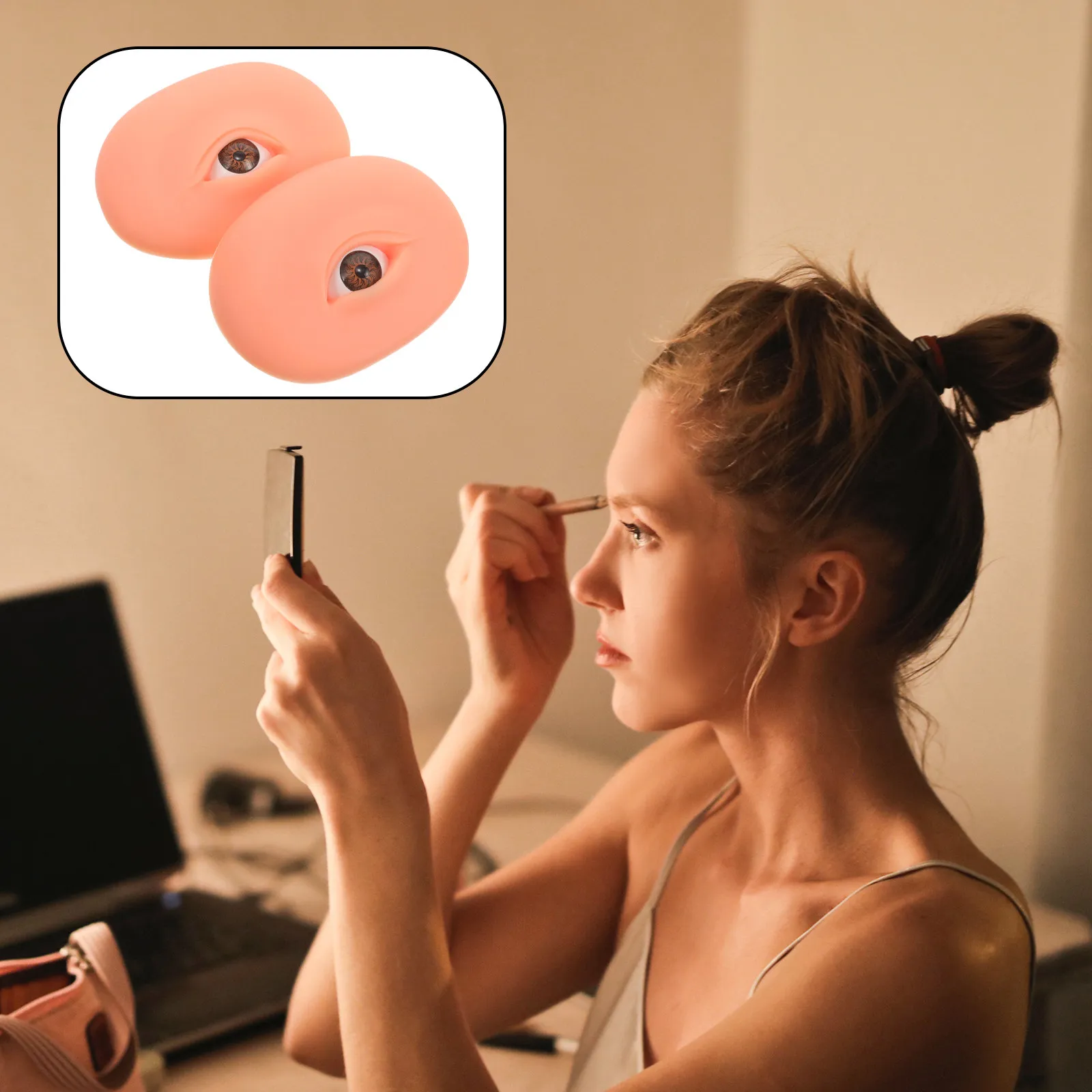 1Pair 5D Eyebrow Eye Silicone Practice Skin for Makeup Training Eyeshadow Eyebrow Lash Practice Mold Makeup Training Board
1Pair 5D Eyebrow Eye Silicone Practice Skin for Makeup Training Eyeshadow Eyebrow Lash Practice Mold Makeup Training Board