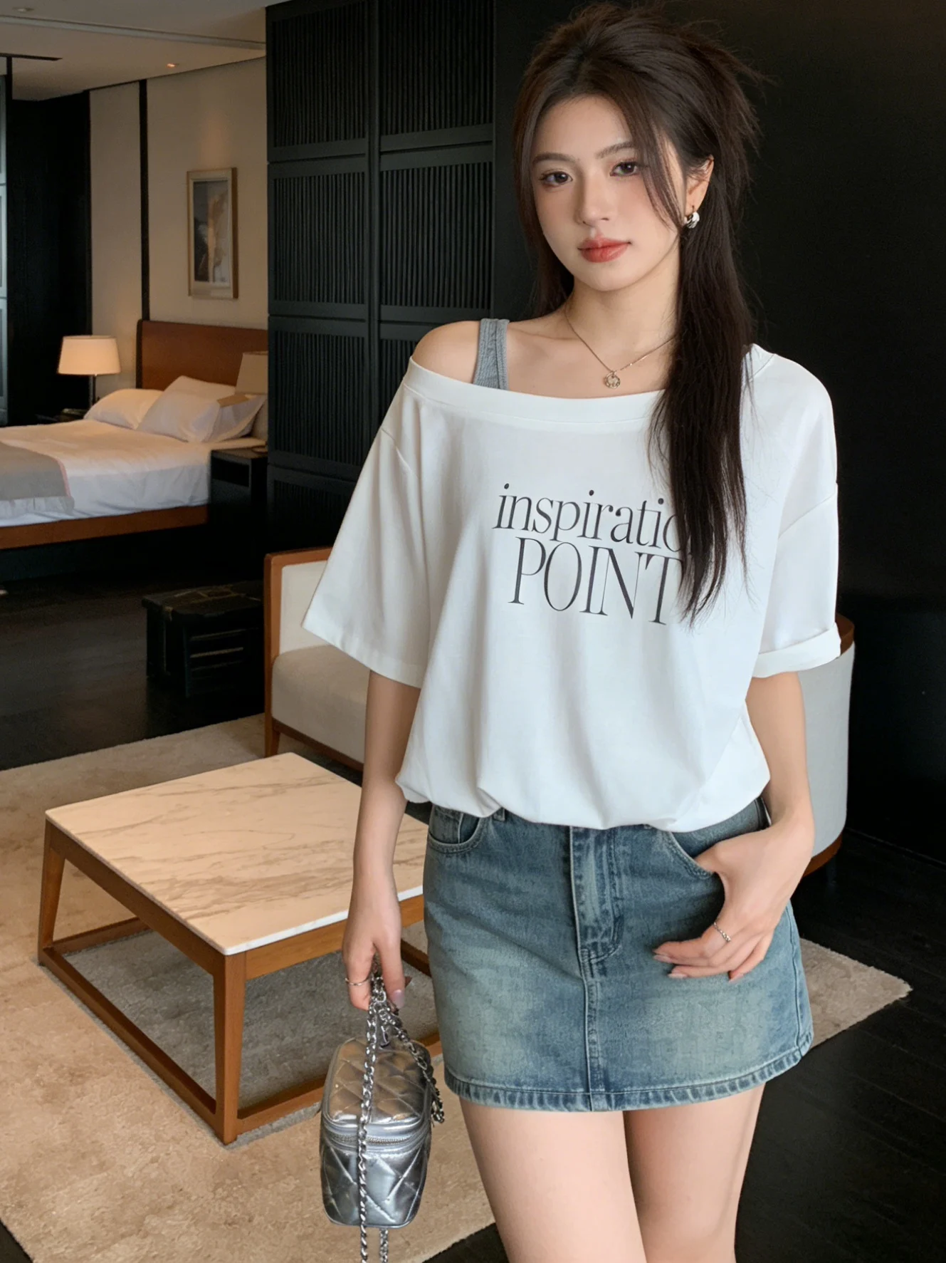 Sweet Cool Korean Style Casual Splice T-shirt Printed Letter Fake Two-Piece Top Age Reduction Versatile Spring Summer New Arr...
Sweet Cool Korean Style Casual Splice T-shirt Printed Letter Fake Two-Piece Top Age Reduction Versatile Spring Summer New Arr...