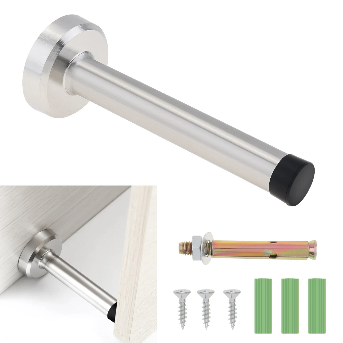 Stainless Steel Door Stop Bumper 12cm/4.7inch Wall Protector Sound Dampening Bathroom Bedroom Living Room Door Rubber Buffer
Stainless Steel Door Stop Bumper 12cm/4.7inch Wall Protector Sound Dampening Bathroom Bedroom Living Room Door Rubber Buffer
