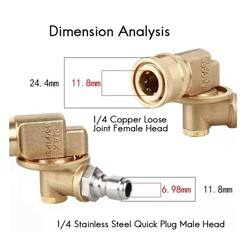 ABWZ-2 Set 1/4In Quick Connect Pivoting Coupler Adjustable Adapter W/5 Spray Nozzles Copper Connection
ABWZ-2 Set 1/4In Quick Connect Pivoting Coupler Adjustable Adapter W/5 Spray Nozzles Copper Connection