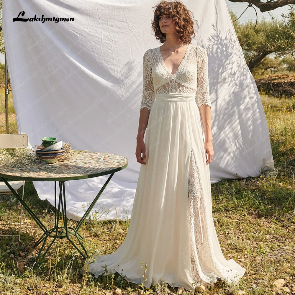 Lakshmigown Simple Chiffon Wedding Dress Boho Style 2023 Robes Sexy Bridal A Line Beach Wedding Gowns Lace Cap Short Sleeves
Lakshmigown Simple Chiffon Wedding Dress Boho Style 2023 Robes Sexy Bridal A Line Beach Wedding Gowns Lace Cap Short Sleeves