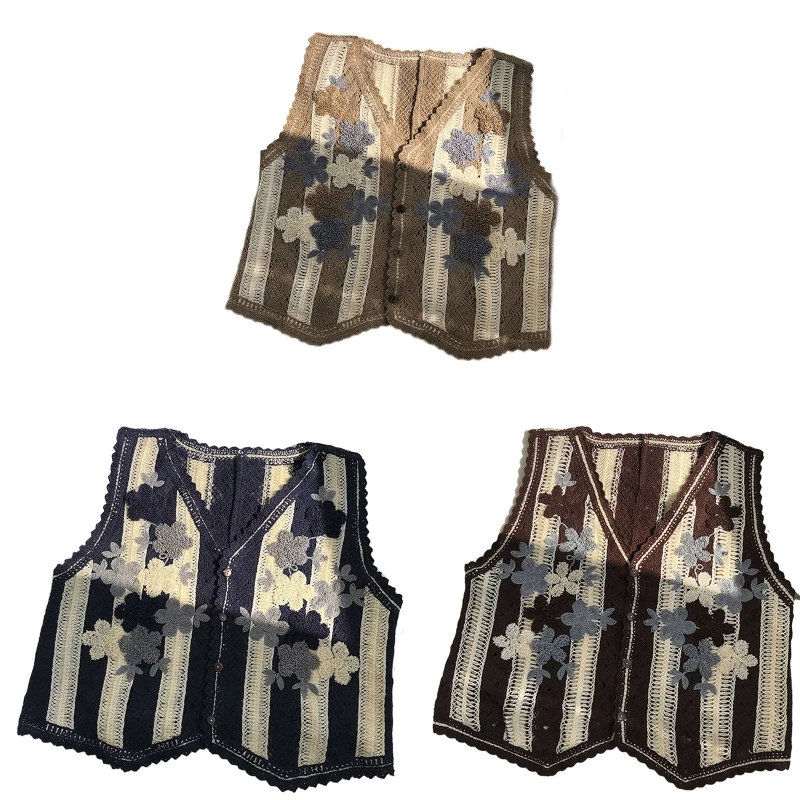 Women Knit Sleeveless Sweater Vest Waistcoat Striped Embroidery Floral Cardigan Dropship
Women Knit Sleeveless Sweater Vest Waistcoat Striped Embroidery Floral Cardigan Dropship