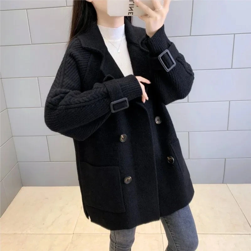 Double-sided Woolen Jacket Women's Imitation Mink Fleece Coat 2023 Autumn/Winter New Female Loose Suit Collar Wool Overcoat
Double-sided Woolen Jacket Women's Imitation Mink Fleece Coat 2023 Autumn/Winter New Female Loose Suit Collar Wool Overcoat