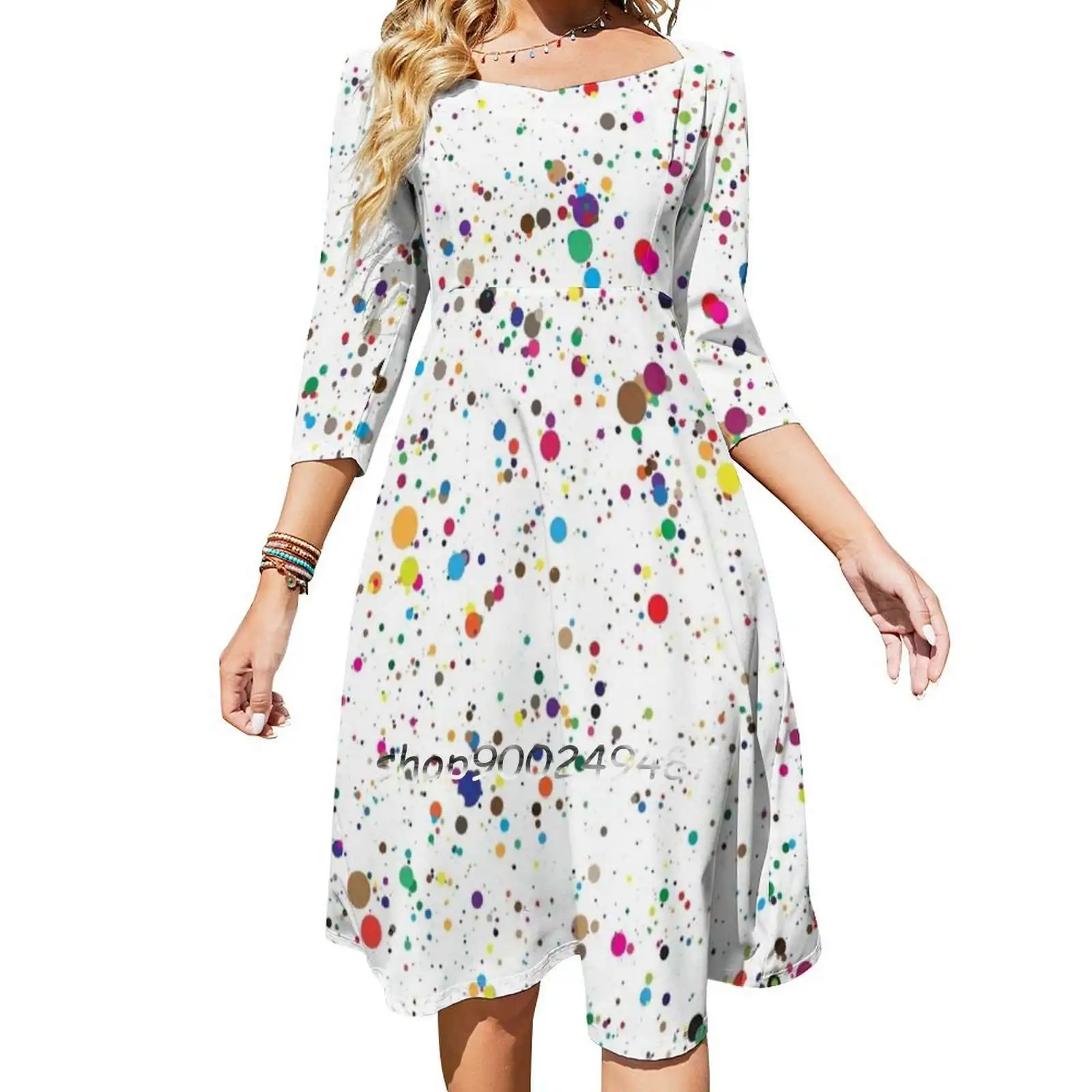 Colorful Paint Splatter Confetti Square Neck Dress Sweet Summer Dress Women Elegant Halter Print Dress Colors Splatter Splatter
Colorful Paint Splatter Confetti Square Neck Dress Sweet Summer Dress Women Elegant Halter Print Dress Colors Splatter Splatter