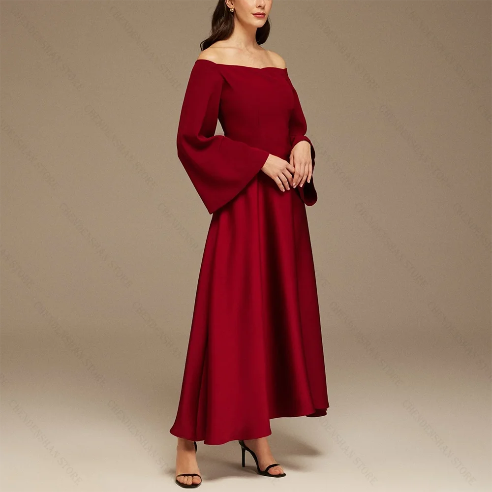 Red Off The Shoulder A-Line Long Sleeves Evening Dress Chic Prom Gown Robes De Soirée Customized Dresses
Red Off The Shoulder A-Line Long Sleeves Evening Dress Chic Prom Gown Robes De Soirée Customized Dresses