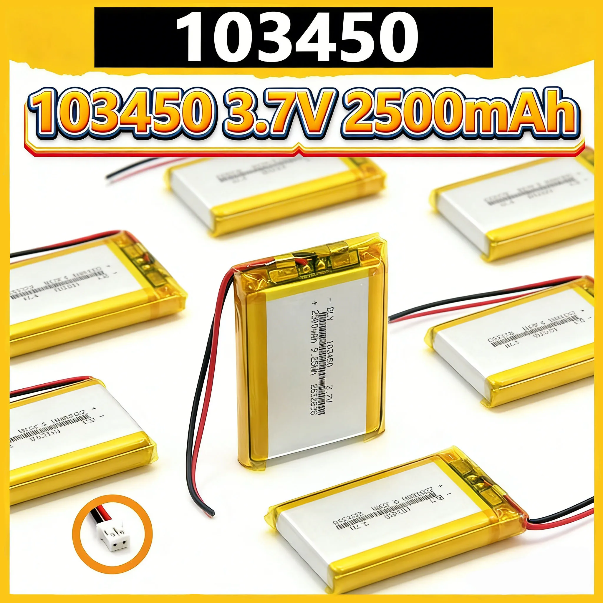 2-40 Pcs 3.7V 2000mAh 103450 Rechargeable Lithium Polymer Battery Lipo Li-Po Battery for Toys Power Bank GPS DIY
2-40 Pcs 3.7V 2000mAh 103450 Rechargeable Lithium Polymer Battery Lipo Li-Po Battery for Toys Power Bank GPS DIY