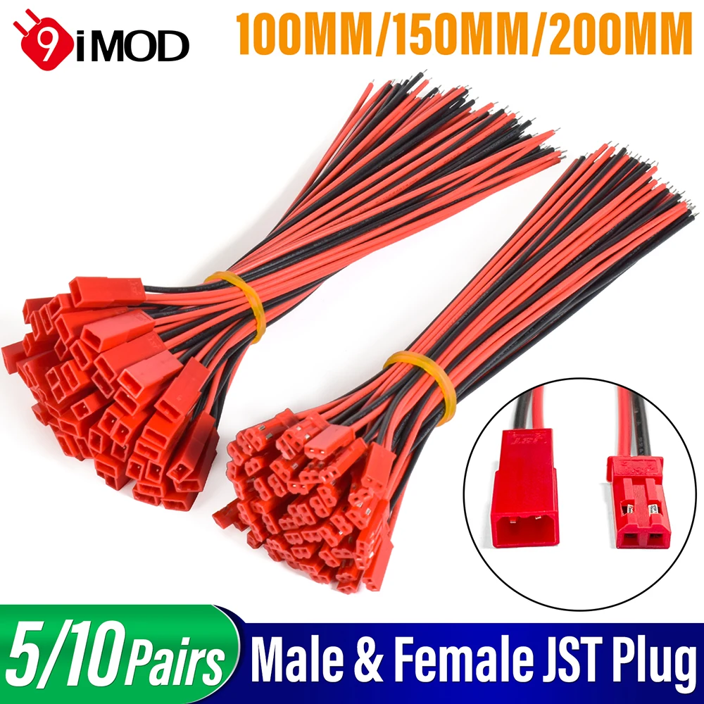 9IMOD 5/10pairs JST Plug Connector Male and Female Wire Connector 10/15/20CM 2-Pin RC BEC Battery Helicopter DIY FPV Drone
9IMOD 5/10pairs JST Plug Connector Male and Female Wire Connector 10/15/20CM 2-Pin RC BEC Battery Helicopter DIY FPV Drone