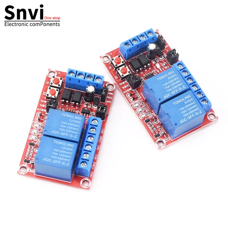 Snvi 2 keys self-locking interlock one of three options Relay module High-low trigger 5V12V24V with switch light
Snvi 2 keys self-locking interlock one of three options Relay module High-low trigger 5V12V24V with switch light