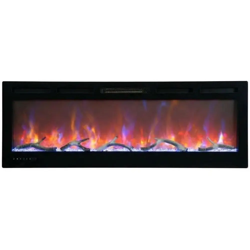 60-Inch Wall-Mounted Electric Fireplace with 1500W Heater, 12-Color Flame, Timer, Log and Crystal Fuel Display (Black)
60-Inch Wall-Mounted Electric Fireplace with 1500W Heater, 12-Color Flame, Timer, Log and Crystal Fuel Display (Black)