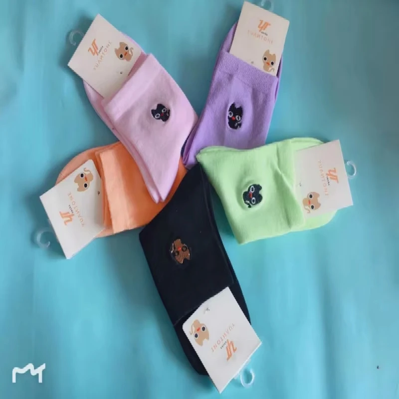 Cartoon Embroidery Cat Socks Women Harajuku Soft Breathable Cotton Cute Kitten Literary Casual Funny Socks Hosiery 5pair/lot
Cartoon Embroidery Cat Socks Women Harajuku Soft Breathable Cotton Cute Kitten Literary Casual Funny Socks Hosiery 5pair/lot