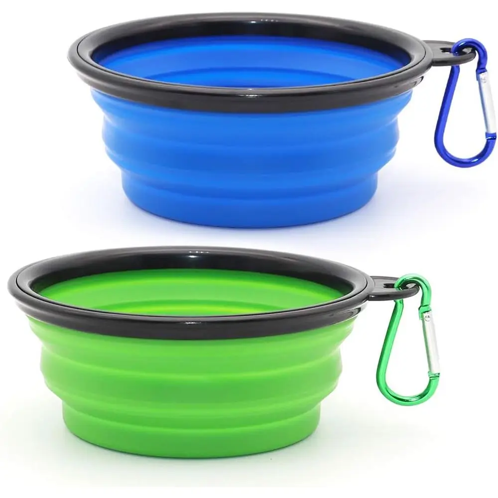Collapsible Pet Bowls for Dogs and Cats, 2-Pack, Portable Feeding and Watering Dish with Carabiners, Small, Blue and Green
Collapsible Pet Bowls for Dogs and Cats, 2-Pack, Portable Feeding and Watering Dish with Carabiners, Small, Blue and Green
