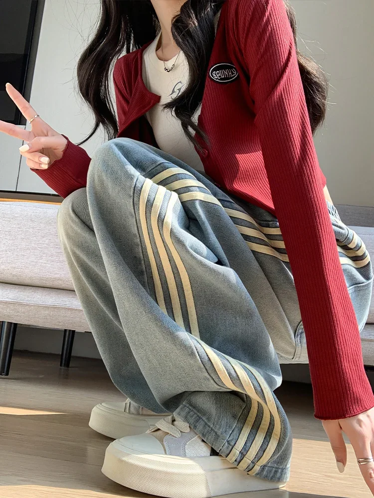 American Sle High Waist Straight Leg Jeans Women's Spring Summer New Loose Vintage Sports Wide Leg Pants Casual Trousers
American Sle High Waist Straight Leg Jeans Women's Spring Summer New Loose Vintage Sports Wide Leg Pants Casual Trousers