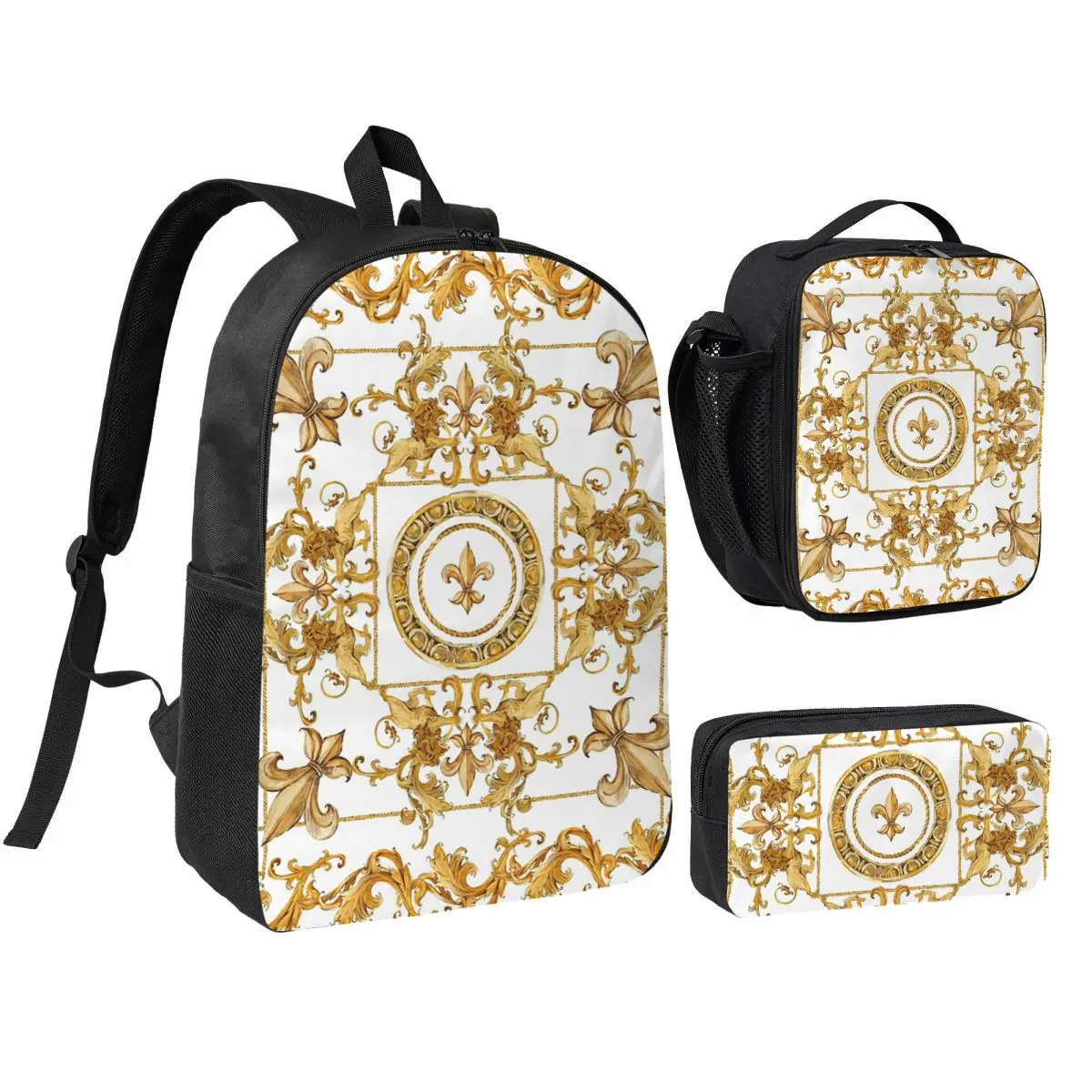 Golden Baroque And Damask Ornament Backpack Student BookBag School Bag Shoulder Bags 3ps Insulated Lunch Bag Pencil Case
Golden Baroque And Damask Ornament Backpack Student BookBag School Bag Shoulder Bags 3ps Insulated Lunch Bag Pencil Case