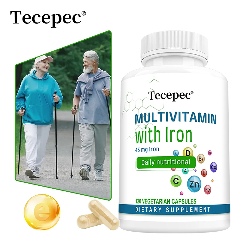Multivitamin & Multimineral Capsules, with Iron, Support Immune Defense, Energy Metabolism, Hair Skin Nail & Heart Wellness
Multivitamin & Multimineral Capsules, with Iron, Support Immune Defense, Energy Metabolism, Hair Skin Nail & Heart Wellness