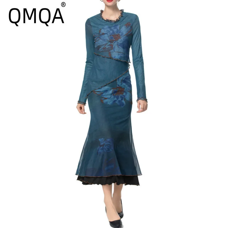 QMQA Fashion Women's Elegant Print Dresses Lace Collar Lace Up Waist Elastic Bottom Slimming Dress 2025 New Female Clothing A693
QMQA Fashion Women's Elegant Print Dresses Lace Collar Lace Up Waist Elastic Bottom Slimming Dress 2025 New Female Clothing A693