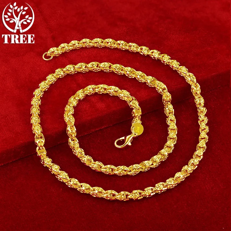 ALITREE 24K Yellow Gold Wheat Chain Necklaces For Woman Men Party Wedding Engagement Birthday Fashion Jewelry Lovers Gift
ALITREE 24K Yellow Gold Wheat Chain Necklaces For Woman Men Party Wedding Engagement Birthday Fashion Jewelry Lovers Gift