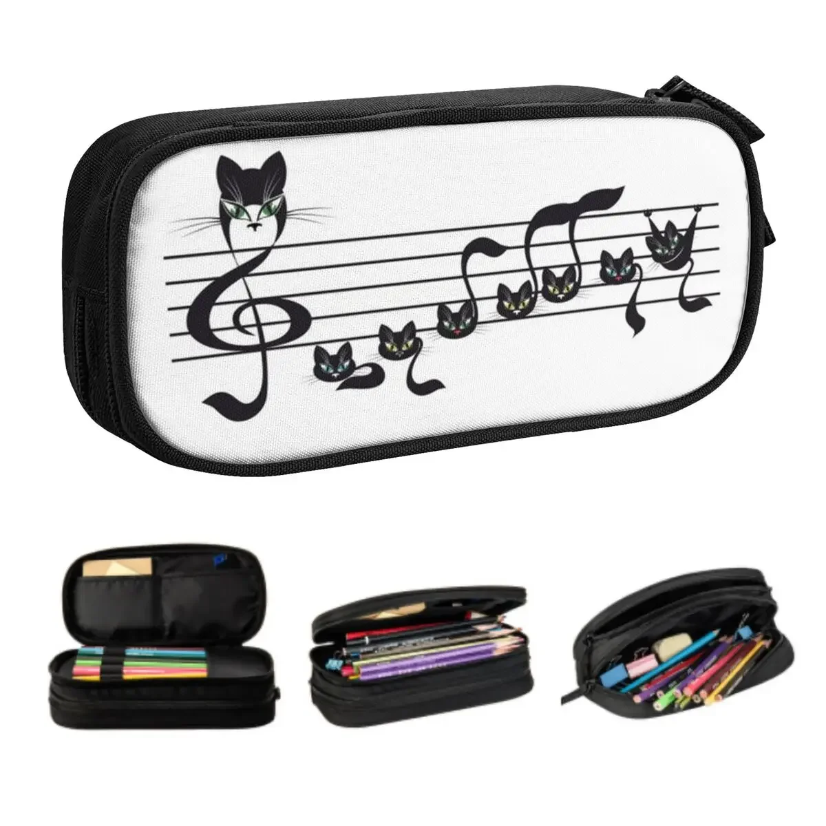Custom Black Cat With Music Notes Cute Pencil Case Boys Gilrs Large Capacity Animal Cartoon Kitten Pencil Box School Supplies
Custom Black Cat With Music Notes Cute Pencil Case Boys Gilrs Large Capacity Animal Cartoon Kitten Pencil Box School Supplies