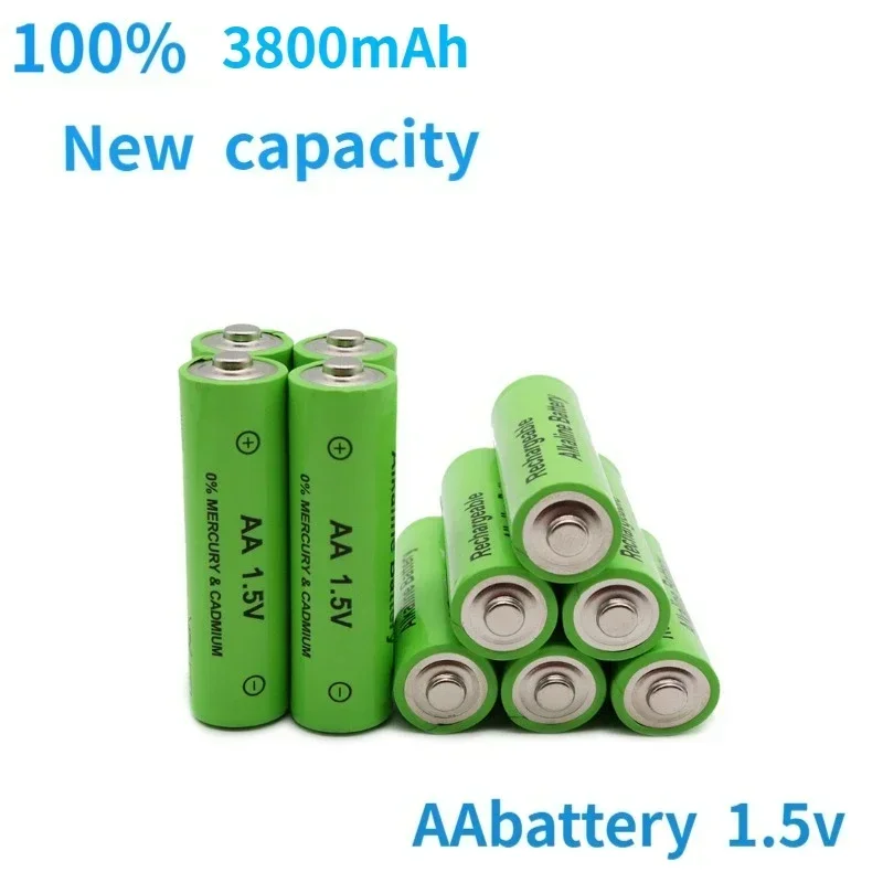 3800mAh Rechargeable AA Battery 1.5V with Charger for Clock Toys Flashlight Remote Control Camera - Set of 4
3800mAh Rechargeable AA Battery 1.5V with Charger for Clock Toys Flashlight Remote Control Camera - Set of 4