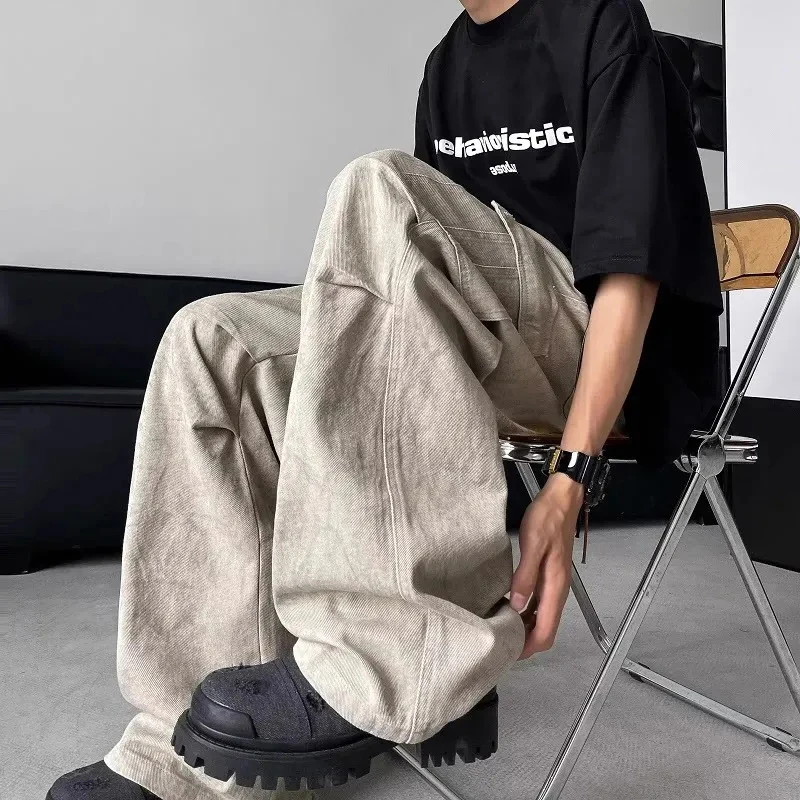 American Vintage Distressed Large Pocket Jeans Pleated Loose Hiphop Street Wide Leg Pants High Waist Solid Casual Denim Trousers
American Vintage Distressed Large Pocket Jeans Pleated Loose Hiphop Street Wide Leg Pants High Waist Solid Casual Denim Trousers