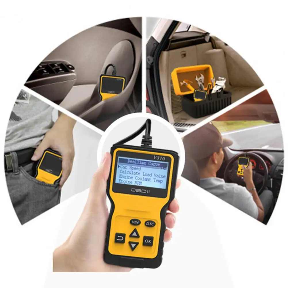 OBD2 Scanner V310 OBD2 Code Reader Car Accessories OBDII EOBD Read/Clear Fault Scan Tool Auto Car Diagnostic Repair Tool
OBD2 Scanner V310 OBD2 Code Reader Car Accessories OBDII EOBD Read/Clear Fault Scan Tool Auto Car Diagnostic Repair Tool