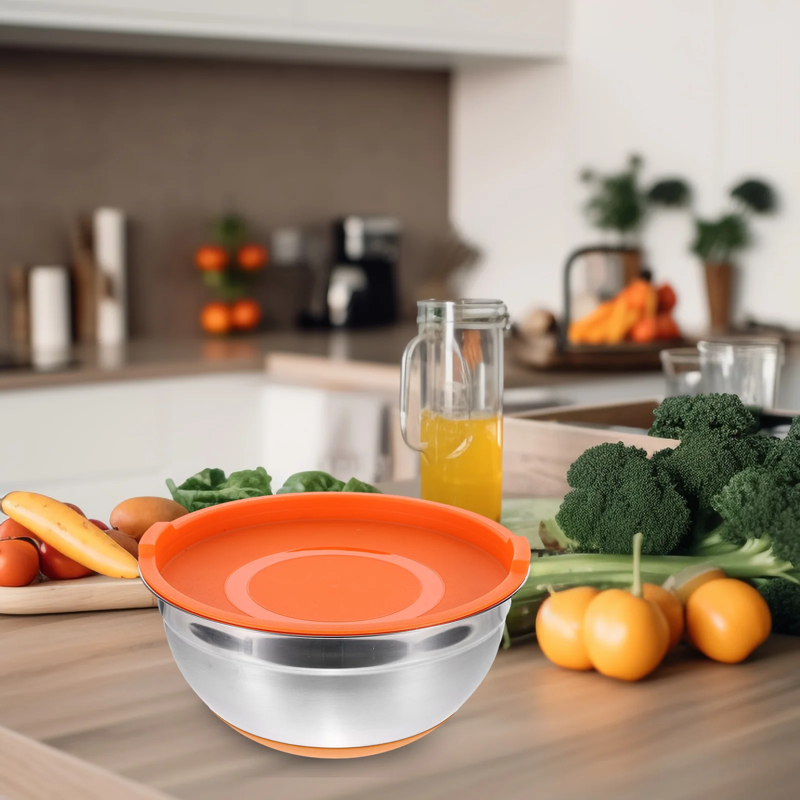 Stainless Steel Mixing Bowl With Lid Smooth Edge Multi-Function Serving Bowl For Salad Fruit Noodle Storage Kitchen
Stainless Steel Mixing Bowl With Lid Smooth Edge Multi-Function Serving Bowl For Salad Fruit Noodle Storage Kitchen