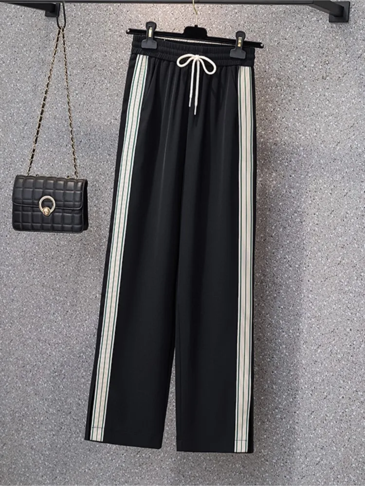 Summer Elastic High Waist LongWide Leg Pant Women Striped Patchwork Fashion Casual Ladies Trousers Loose Pleated Woman Pants
Summer Elastic High Waist LongWide Leg Pant Women Striped Patchwork Fashion Casual Ladies Trousers Loose Pleated Woman Pants