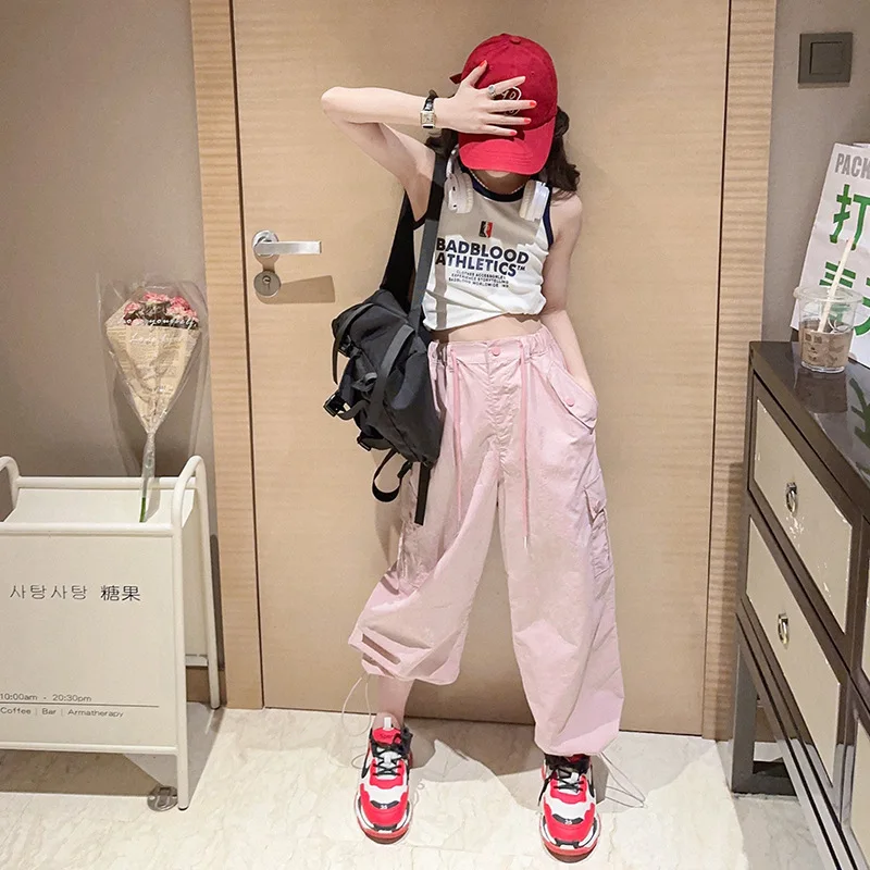 Girls Clothes Set Summer Thin Letter Vest Cargo Pants Two Pieces Teen Children Tracksuit Casual Sport Trendy Cool Kids Outfits
Girls Clothes Set Summer Thin Letter Vest Cargo Pants Two Pieces Teen Children Tracksuit Casual Sport Trendy Cool Kids Outfits