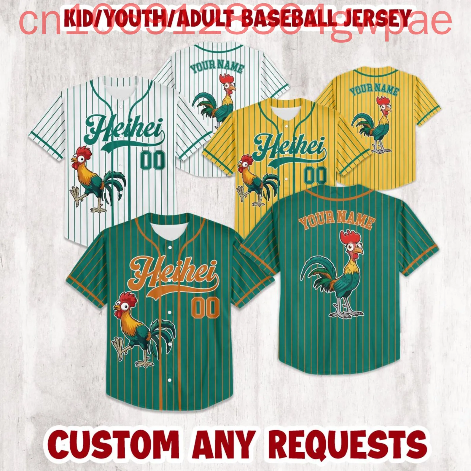 Custom Moana Heihei Chicken Baseball Jersey Men Women Kids Summer Casual Short Sleeve Baseball Shirt Disney Fashion Jersey Tops
Custom Moana Heihei Chicken Baseball Jersey Men Women Kids Summer Casual Short Sleeve Baseball Shirt Disney Fashion Jersey Tops