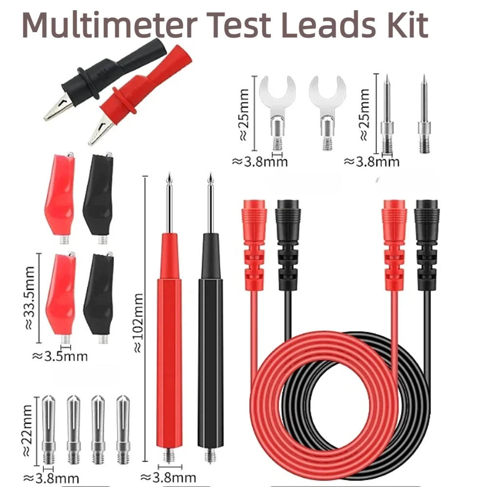 18 шт., комплект тестовых проводов для мультиметра, набор сменных тестовых проводов + зажимы типа «крокодил», вилки типа «банан», тестовые щупы, вилки типа «банан» для мультиметра
18 шт., комплект тестовых проводов для мультиметра, набор сменных тестовых проводов + зажимы типа «крокодил», вилки типа «банан», тестовые щупы, вилки типа «банан» для мультиметра