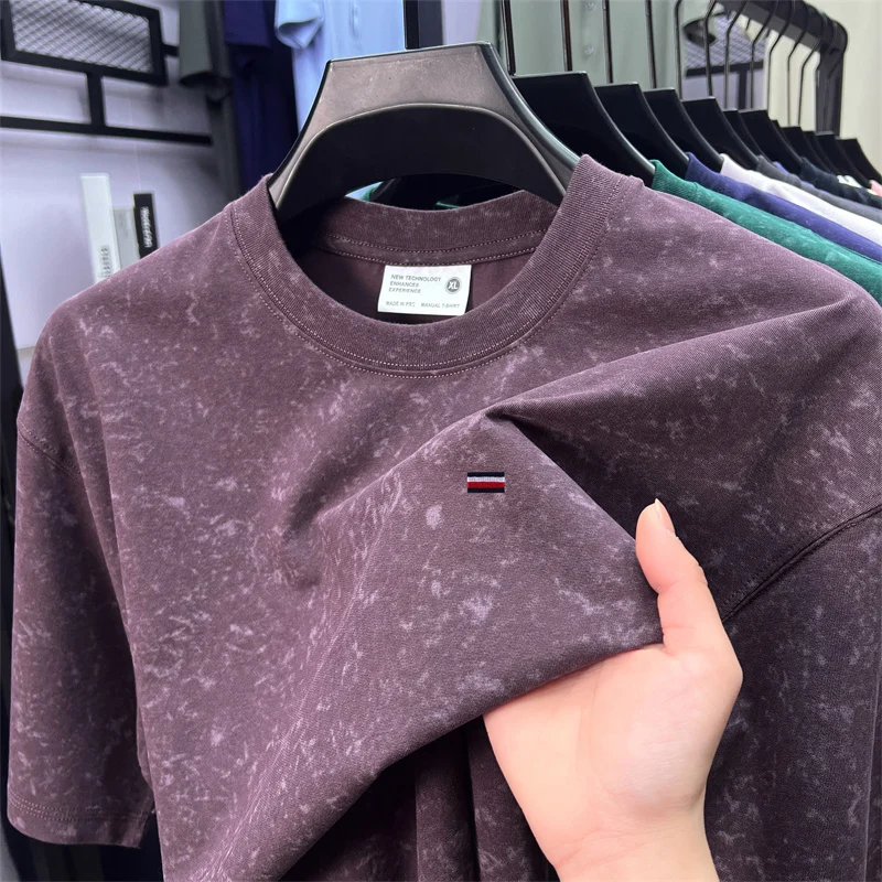 High end brand exquisite embroidery T-shirt trend tie dye design new short sleeve mercerized cotton comfortable round neck top
High end brand exquisite embroidery T-shirt trend tie dye design new short sleeve mercerized cotton comfortable round neck top