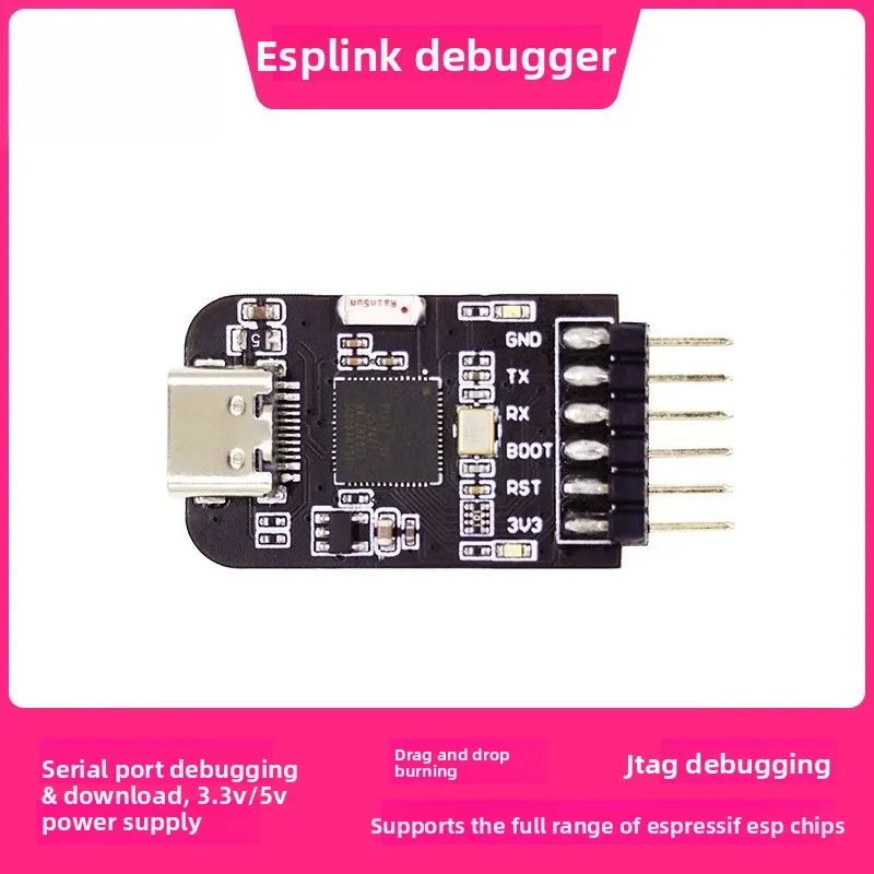 Universal Debugger/Serial Adapter – Drag-n-Drop Programming & JTAG for ESP32 ESP8266 ESP32-S3 ESP32-C3
Universal Debugger/Serial Adapter – Drag-n-Drop Programming & JTAG for ESP32 ESP8266 ESP32-S3 ESP32-C3