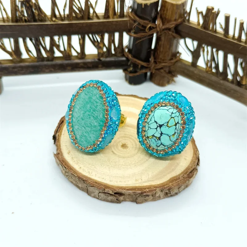 New Turquoise Amazonite Women'S Ring Personality Popular Simple Elegant Luxury Lady Banquet Prom Rhinestone Exquisite Jewelry
New Turquoise Amazonite Women'S Ring Personality Popular Simple Elegant Luxury Lady Banquet Prom Rhinestone Exquisite Jewelry