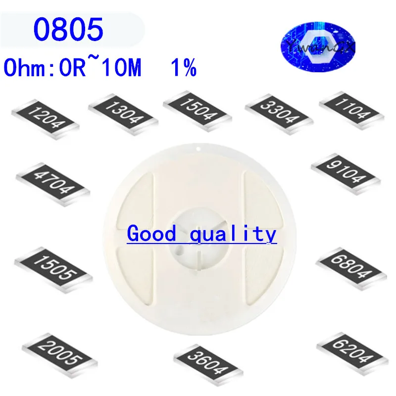100 1% SMD Resistor 0R ~ 10M 1/8W 0805 1 10 0.1 100 150 ohm 1K 220K 330K 10K 2.2K 1R 10R 100R 150R 220R 330R 1.4.7M 10M Units
100 1% SMD Resistor 0R ~ 10M 1/8W 0805 1 10 0.1 100 150 ohm 1K 220K 330K 10K 2.2K 1R 10R 100R 150R 220R 330R 1.4.7M 10M Units