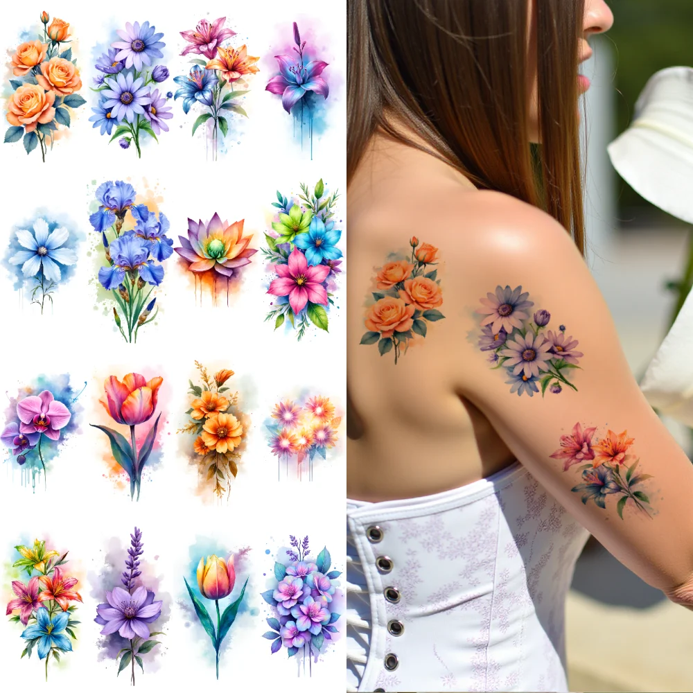 9 шт. временные татуировки лаванда временные татуировки наклейки лилия лотоса водостойкие долговечные наклейки для тела орхидея для рук 
9 шт. временные татуировки лаванда временные татуировки наклейки лилия лотоса водостойкие долговечные наклейки для тела орхидея для рук