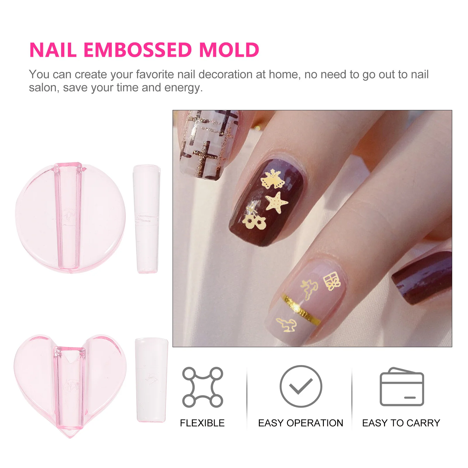 2Sets Nail Embossed Press Mold Frame Bending Manicure Tools for Professional Nail Art Frame Bending Mold Manicure Tool
2Sets Nail Embossed Press Mold Frame Bending Manicure Tools for Professional Nail Art Frame Bending Mold Manicure Tool