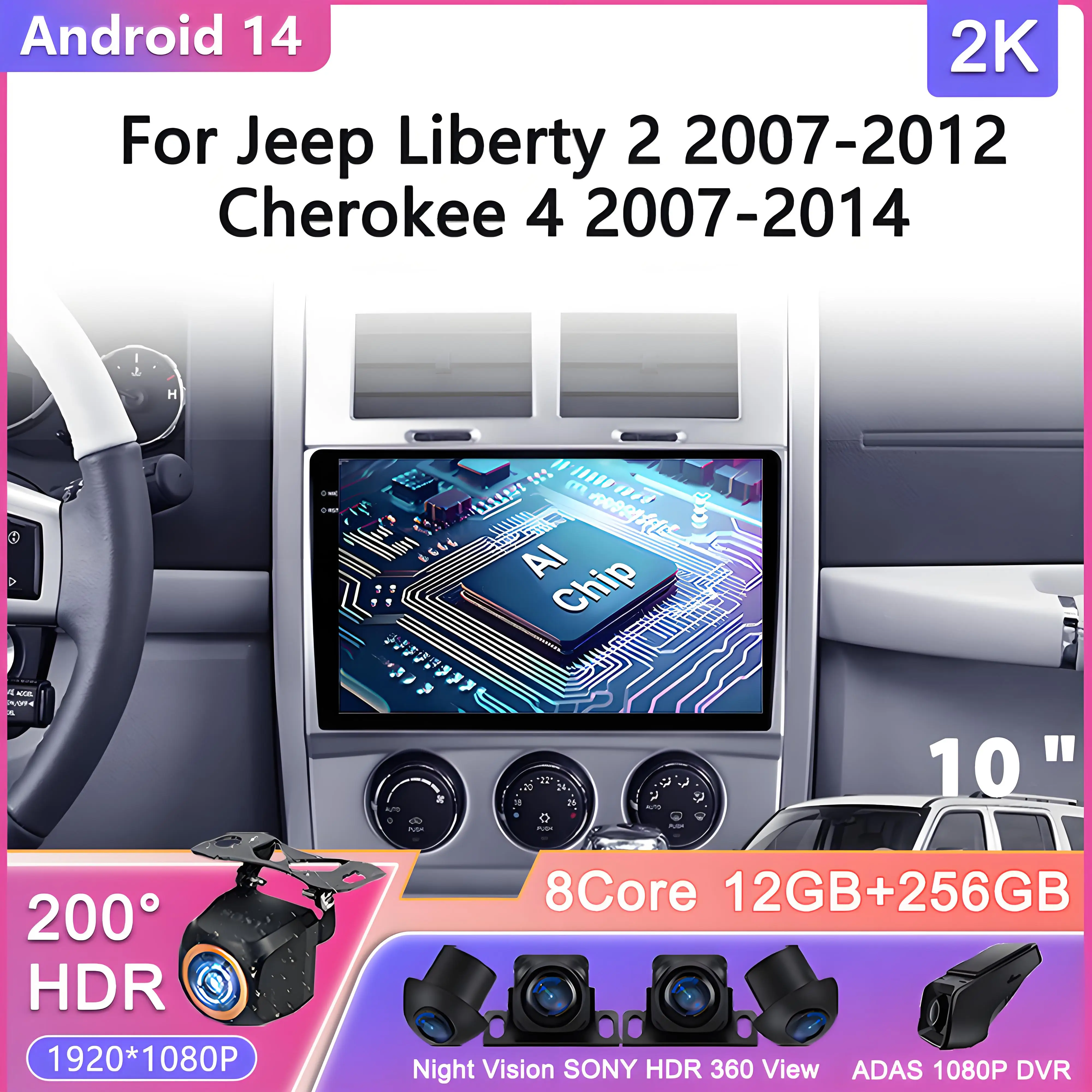 Android 14 для Jeep Liberty 2 KK 2007-2012 Cherokee 4 KK 2007-2014 Автомобильный радиоприемник Мультимедийный видеоплеер Навигация Стерео GPS DVD
Android 14 для Jeep Liberty 2 KK 2007-2012 Cherokee 4 KK 2007-2014 Автомобильный радиоприемник Мультимедийный видеоплеер Навигация Стерео GPS DVD