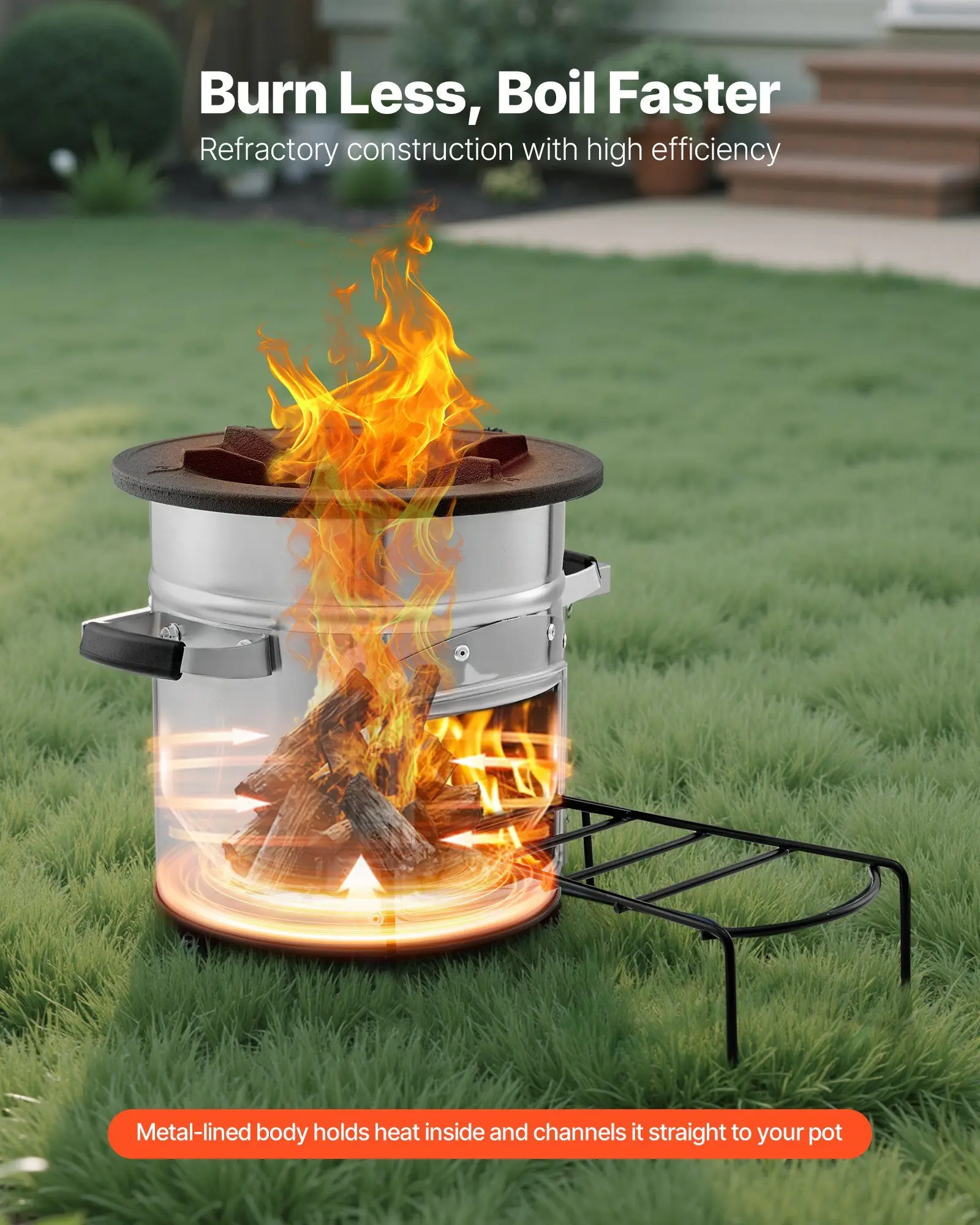 Camping Rocket Stove, Wood Burning Portable Rocket Stove with Carrying Bag for Backpacking, Stainless Steel, Single Door, Burn Wood, Twigs or Sticks for Outdoor Cooking, Backyard, Camp Cooking
Camping Rocket Stove, Wood Burning Portable Rocket Stove with Carrying Bag for Backpacking, Stainless Steel, Single Door, Burn Wood, Twigs or Sticks for Outdoor Cooking, Backyard, Camp Cooking