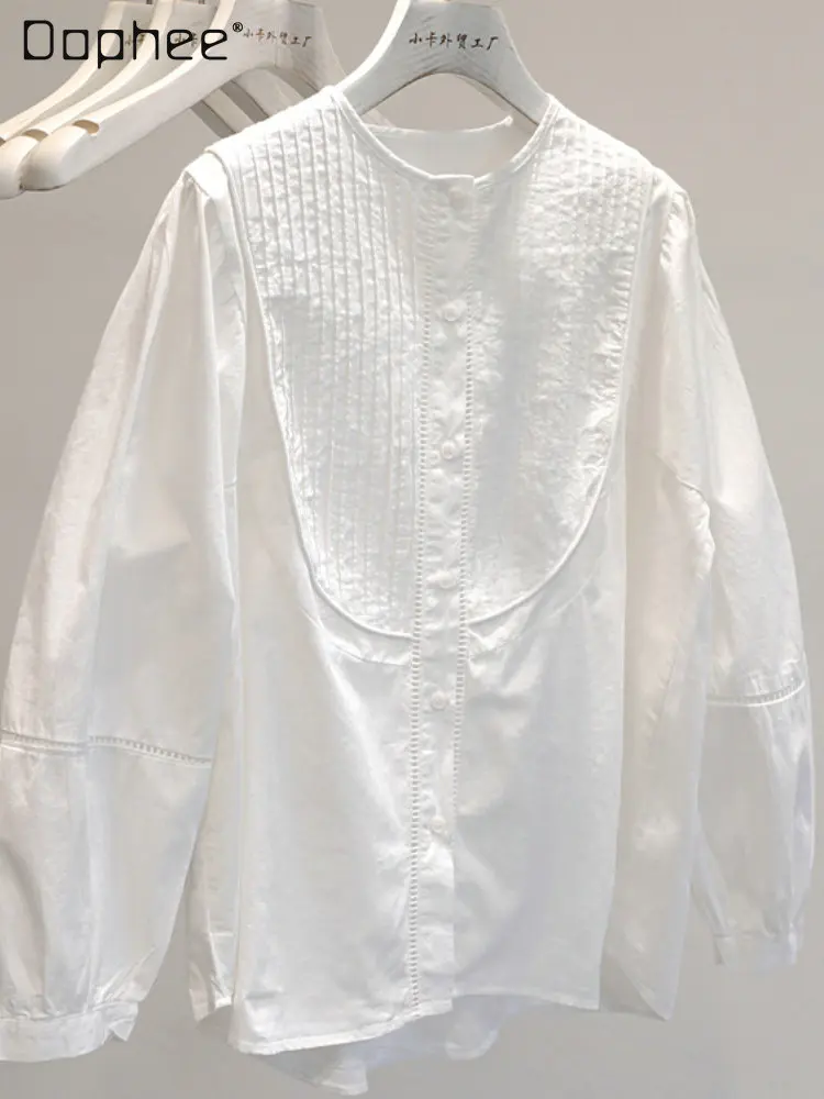 French Style Elegant White Blouse for Women 2023 Spring and Summer New Women's Loose Round Neck Lantern Long Sleeve Top Female
French Style Elegant White Blouse for Women 2023 Spring and Summer New Women's Loose Round Neck Lantern Long Sleeve Top Female