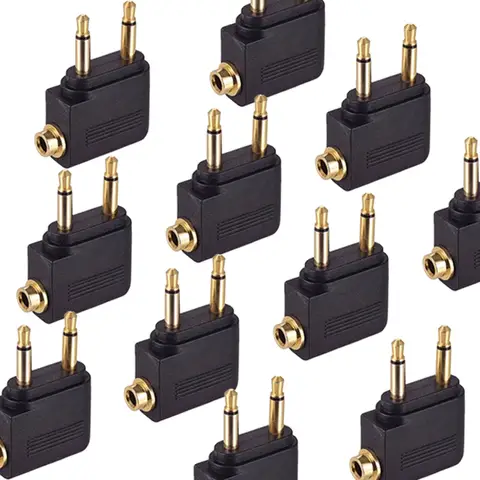 2/4/8Pcs 3.5mm Mono Dual Male Plug to Stereo Female Jack Audio Adapter for Airline Airplane Travel Headphone Earphone
