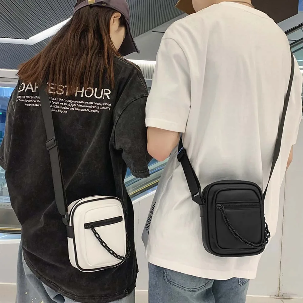 Black/White PU Leather Crossbody Bag Korean Style Men's Messenger Bag Small Square Bag Chain Casual Men Shoulder Bag Travel
Black/White PU Leather Crossbody Bag Korean Style Men's Messenger Bag Small Square Bag Chain Casual Men Shoulder Bag Travel