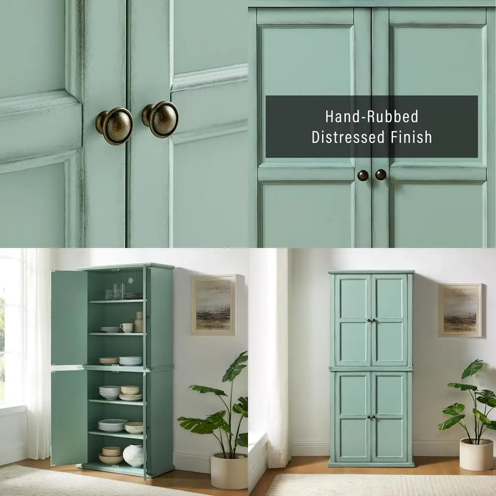 Holbrook Traditional Tall Kitchen Pantry, Laundry Room Cabinet, Bathroom Storage Cabi, Distred Seaoam Blue
Holbrook Traditional Tall Kitchen Pantry, Laundry Room Cabinet, Bathroom Storage Cabi, Distred Seaoam Blue