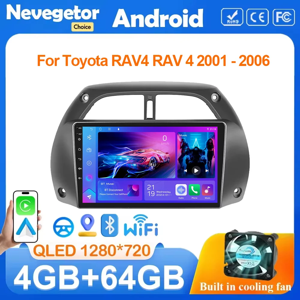 4G+64G CarPlay Multimedia Player For Toyota RAV4 RAV 4 2001 - 2006 Android Auto Radio Stereo GPS Navigation DSP IPS NO 2DIN DVD 
4G+64G CarPlay Multimedia Player For Toyota RAV4 RAV 4 2001 - 2006 Android Auto Radio Stereo GPS Navigation DSP IPS NO 2DIN DVD