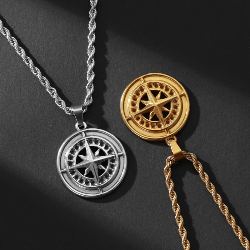 Titanium steel compass necklace - stainless steel compass pendant - luxurious design - simple style - accessory
Titanium steel compass necklace - stainless steel compass pendant - luxurious design - simple style - accessory