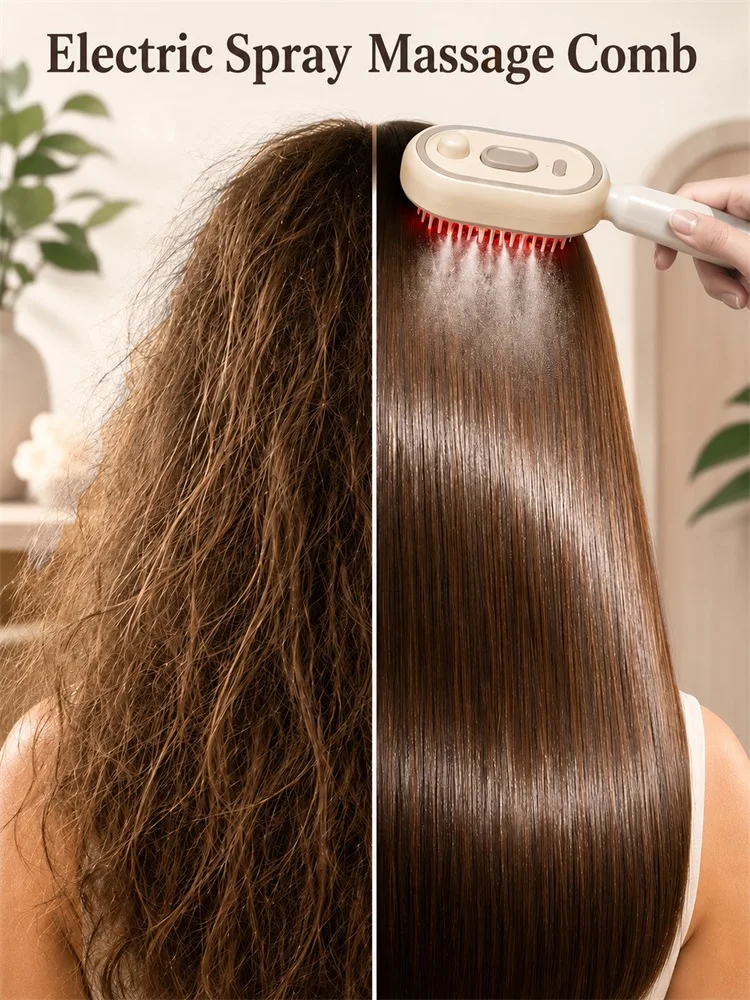 Electric Spray Air Cushions Massage Comb 3 in 1 Self Cleaning Steam Essential Oil Brush Rechargeable for Frizzy Hair Scalp Care
Electric Spray Air Cushions Massage Comb 3 in 1 Self Cleaning Steam Essential Oil Brush Rechargeable for Frizzy Hair Scalp Care
