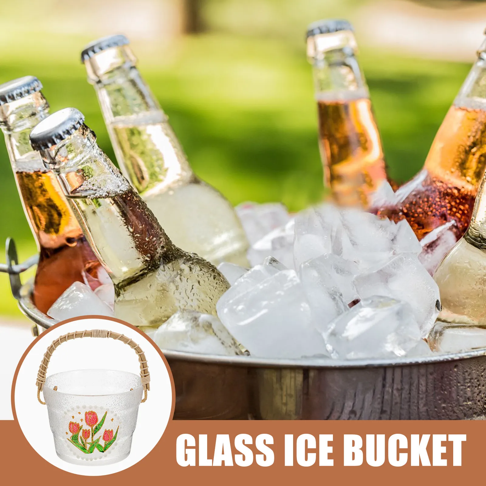 Woven Handle Fruit Bucket Glass Ice Cube Bottle Cooler Bar Party Candy Holder Multipurpose Glass Ice Cube Bucket
Woven Handle Fruit Bucket Glass Ice Cube Bottle Cooler Bar Party Candy Holder Multipurpose Glass Ice Cube Bucket
